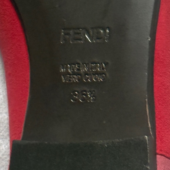 Brand New Fendi peep toe suede flats size 36.5 - Picture 6 of 8